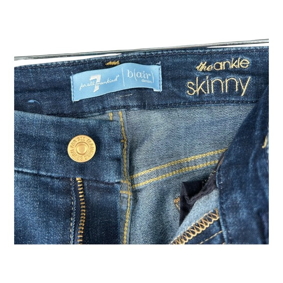 7 For All‎ Mankind Blair Ankle Skinny Jeans Distressed Womens Size 26 28x27.5 - Picture 8 of 9